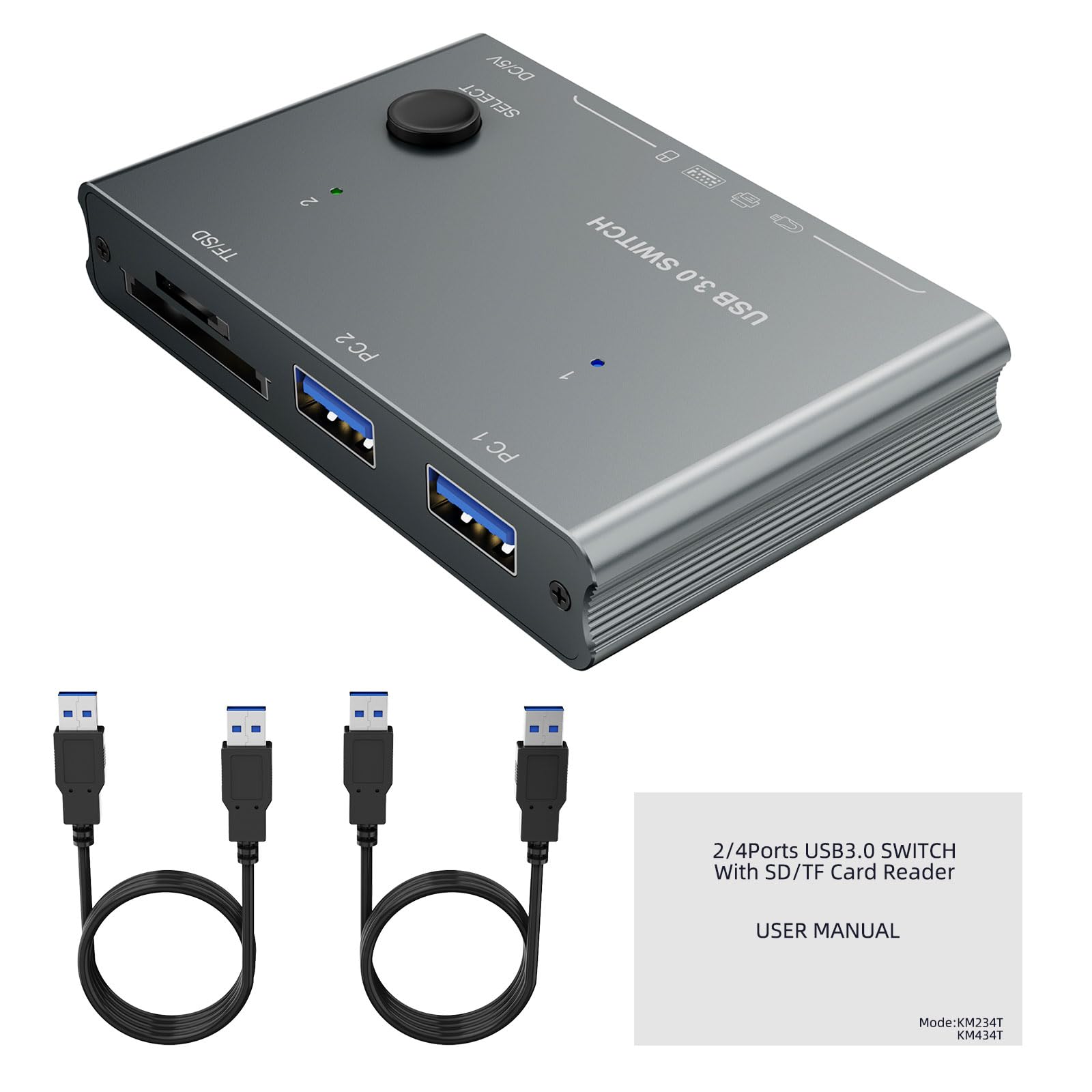 AYPOHU 4-Port USB 3.0 Hub with Individual Switches - High-Speed Data Transfer USB Port Extender for Laptop, PC, Printer, Scanner | Expand Connectivity for Home Office & Gaming Setup