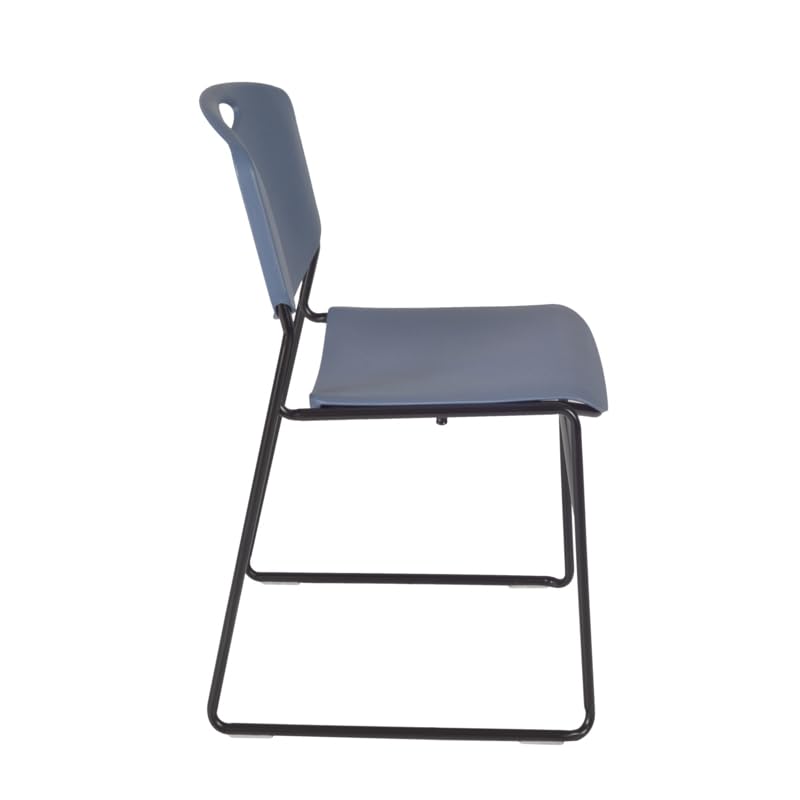 Kobe 48-Inch Flip Top Mobile Training Table with 2 Zeng Stack Chairs - Grey & Blue Set for Home Gym, Office, or Classroom | Portable Folding Table and Chairs for Fitness Training, Meetings & Study