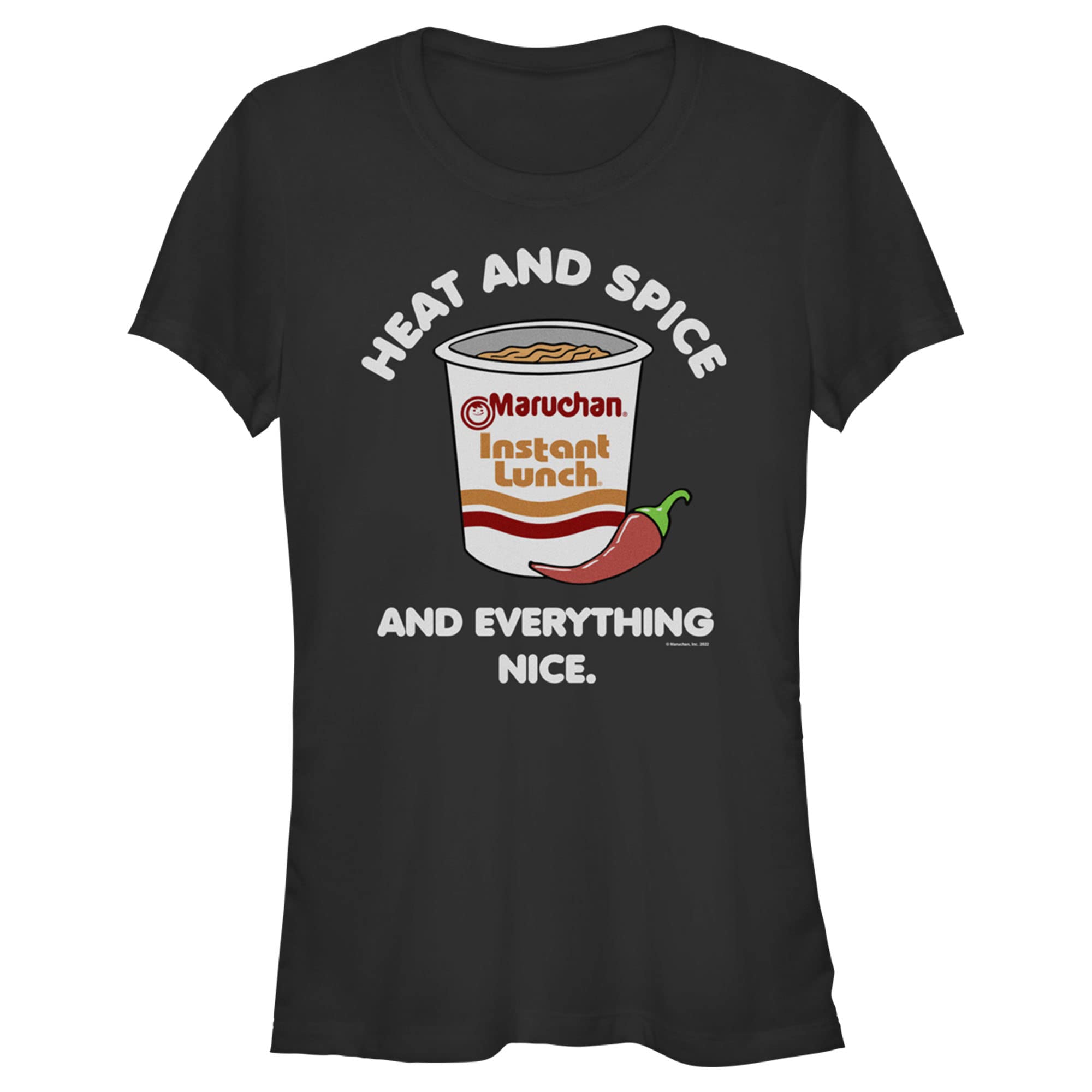Fifth Sun Junior's Maruchan Heat Spice and Everything Nice Graphic T-Shirt for Anime & Ramen Lovers - Perfect for Casual Wear, Cosplay, and Gift Giving