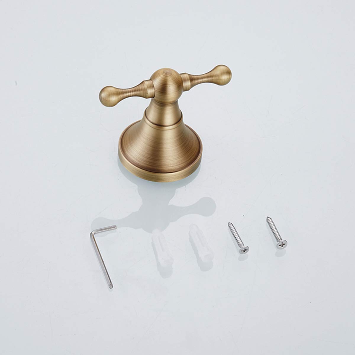 Antique Brass Wall Mounted Toilet Paper Holder & Towel Hook Set - Brushed Bronze Bathroom Accessories for Home Decor and Space Saving Organization
