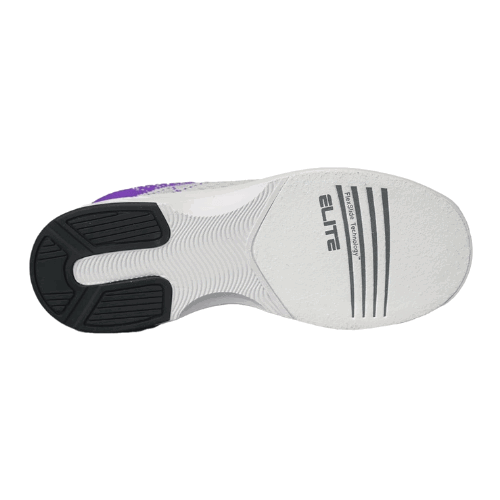 ELITE Women's Comfortable Lace-Up Bowling Shoes - Grey/Violet - Perfect for League Play, Casual Bowling & Tournaments