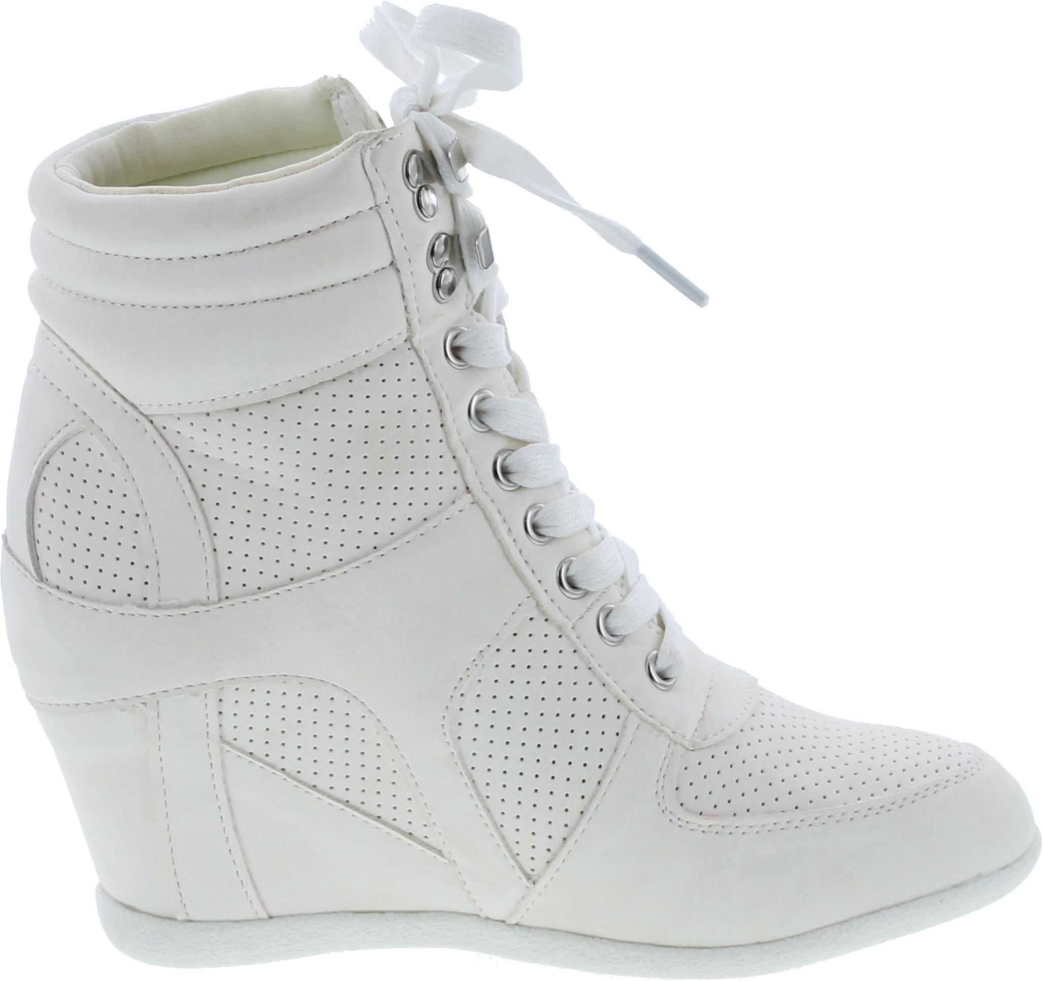 TZ 56 Women's High Top Sneakers - Fashion Classic Lace Up Comfortable Wedge Walking Shoes for Casual Outfits & Daily Wear
