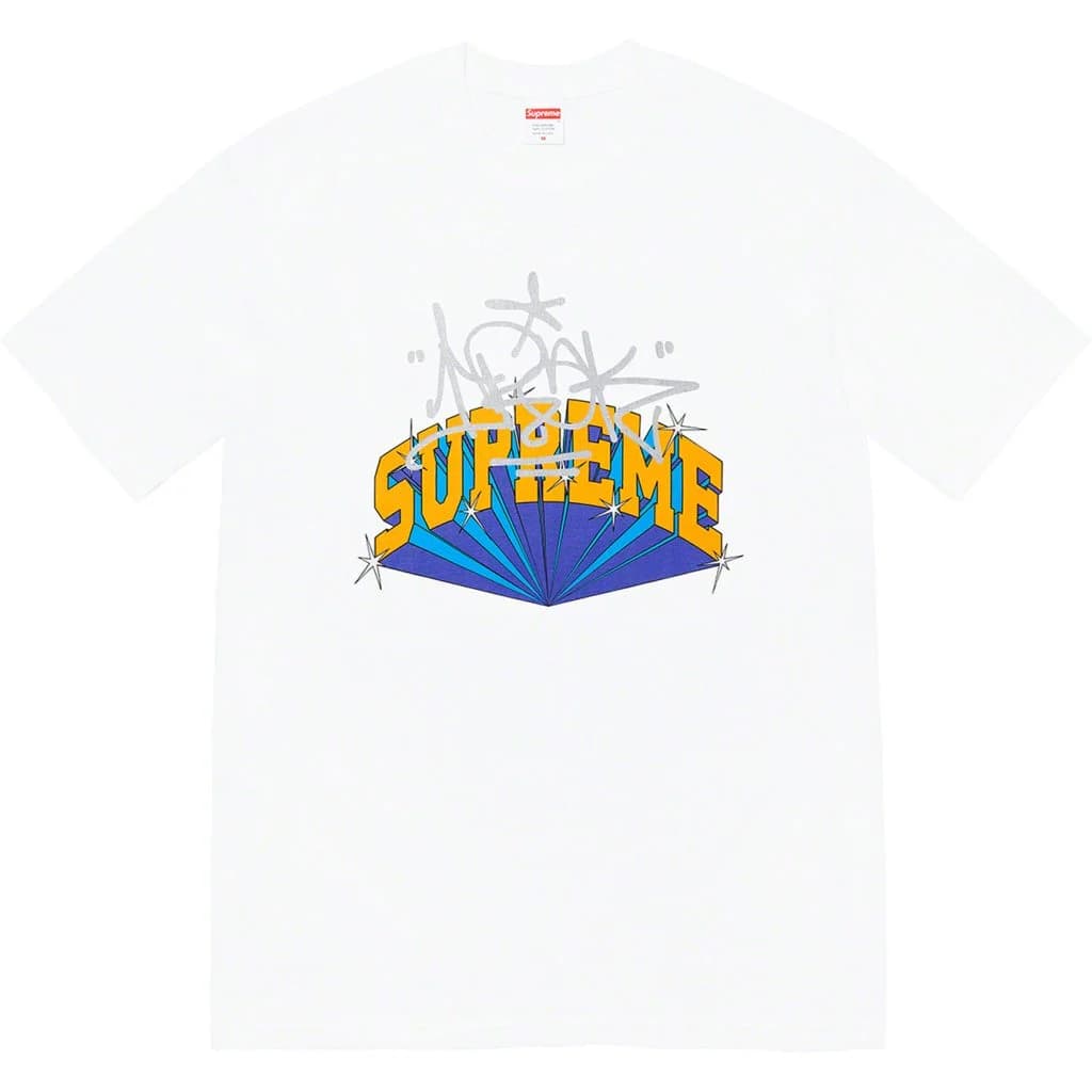 Supreme IRAK Arc Logo T-Shirt - White | Streetwear Fashion for Men & Women | Perfect for Casual Wear & Urban Outfits