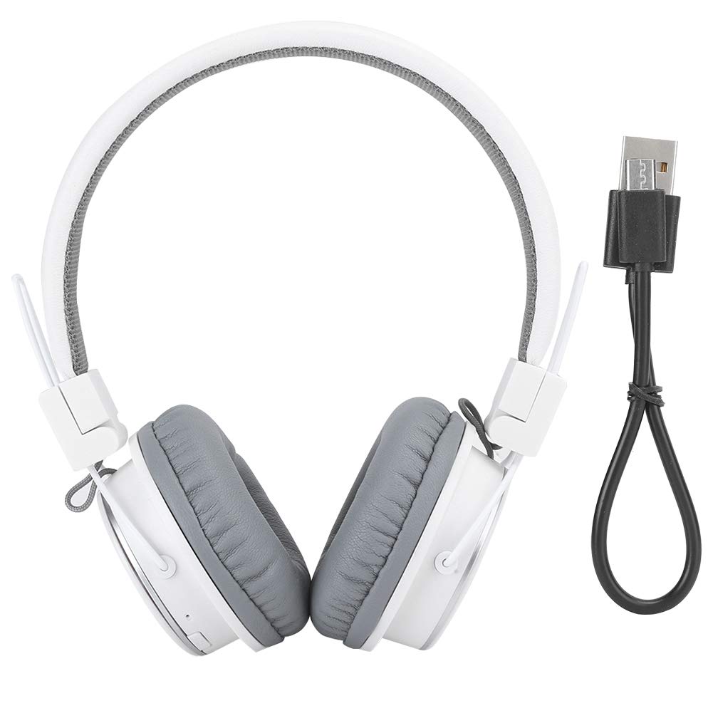 EBTOOLS Bluetooth Foldable Headset with Noise Cancelling - Wireless On-Ear Headphones with Stereo Sound (White) - Perfect for Travel, Workouts & Office Use