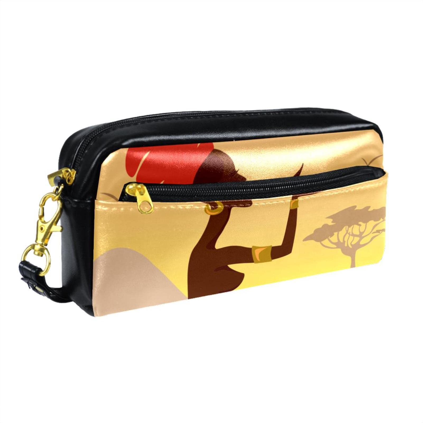 Stylish Ethnic African Print Pencil Case - Portable Pen & Pencil Pouch Organizer for School, Office & Travel | Durable Stationery Storage Bag with Unique Women's Decoration Design