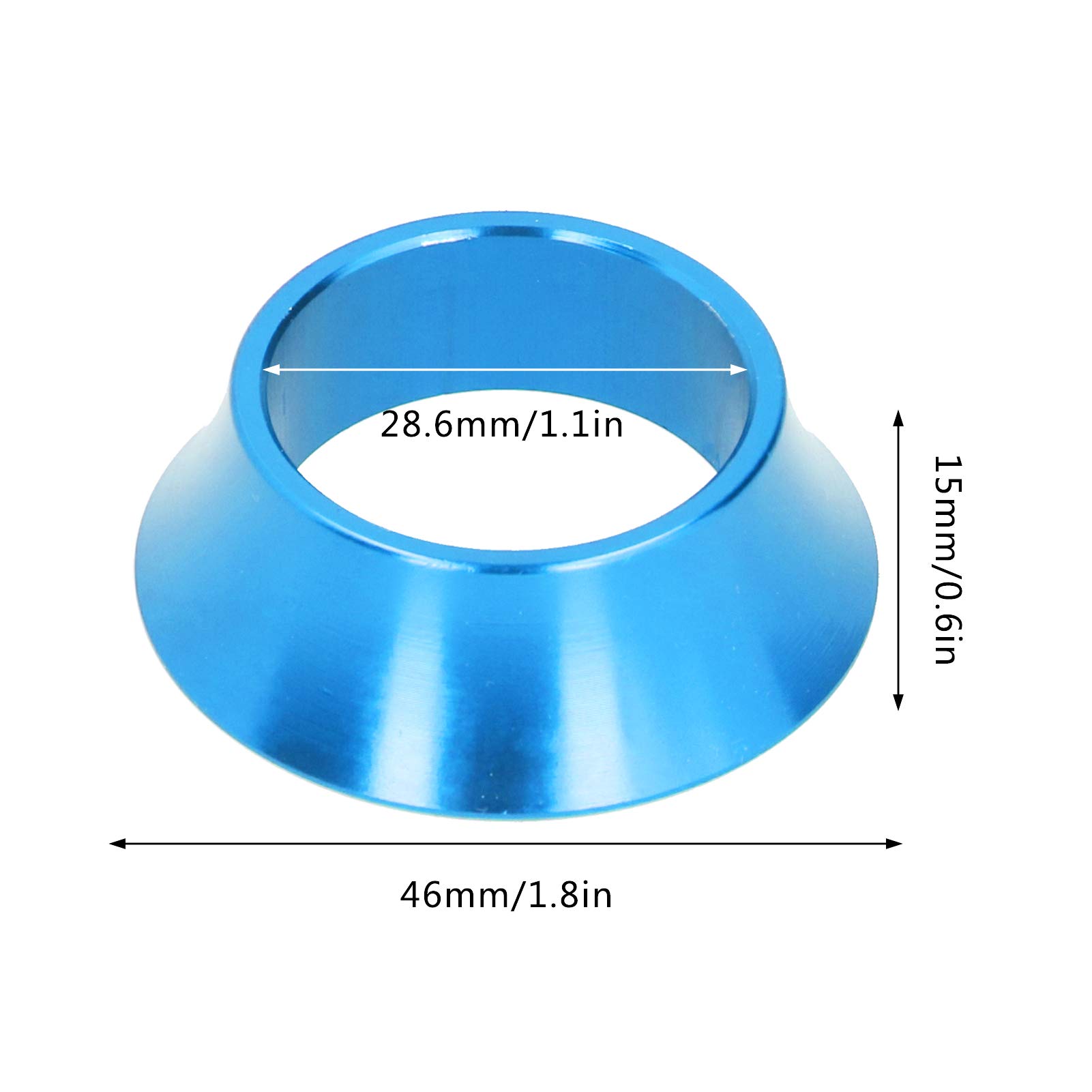 2Pcs CNC Aluminum Alloy Headset Spacer Washer Set - Conical Stem Spacers for Bicycle Front Fork (Blue) | Bike Repair & Maintenance Accessories | Perfect for MTB, Road & Hybrid Bikes