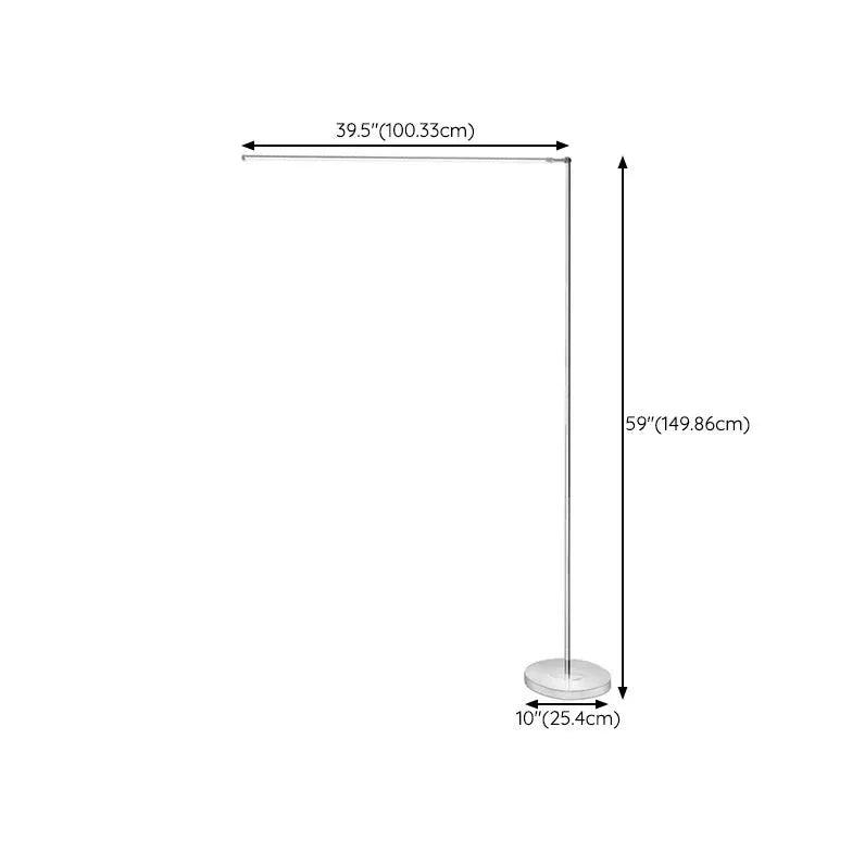 Sleek Adjustable Arm Minimalist Floor Lamp - Modern Reading Light for Living Room, Bedroom & Office - Dimmable LED Standing Lamp for Home Decor