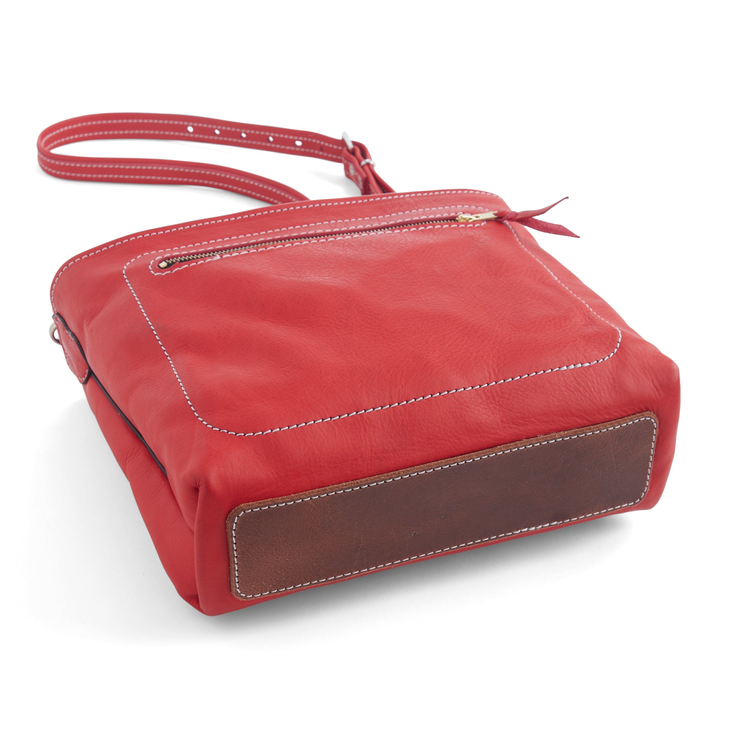 Premium Vibrant Dyed Vegetable Tanned Leather Double Shoulder Bag - Durable & Stylish for Work, Travel & Everyday Use