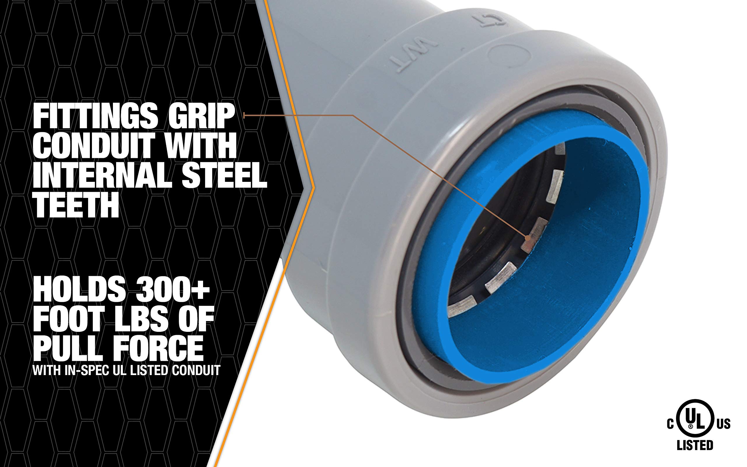 Southwire P-MA-075WT 30-Pack Gray PVC Male Adapter with Push Install & Removal Tool - 3/4