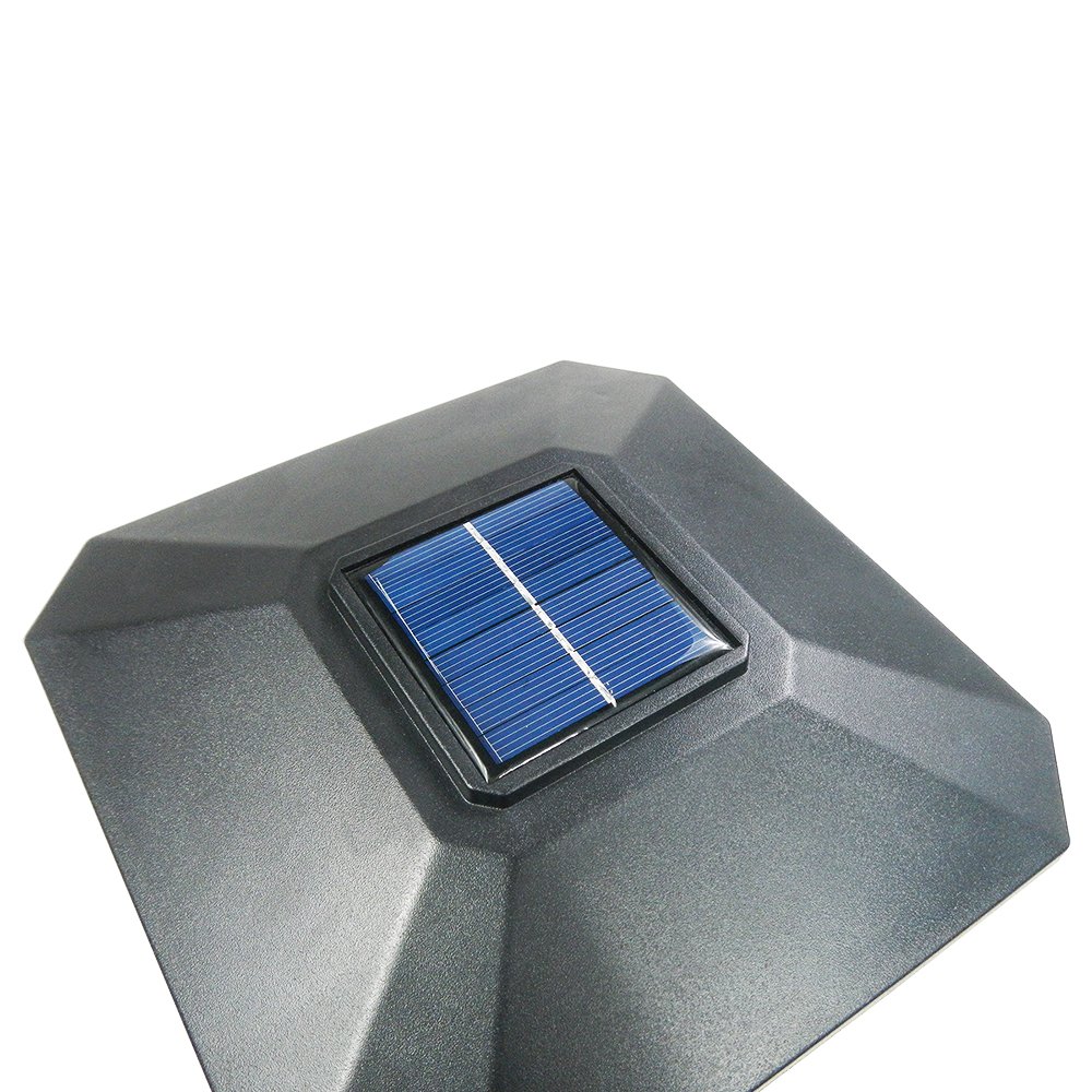 iGlow 12 Pack Black Solar LED Fence Lights - 6x6 Inch Waterproof Outdoor Garden Lighting for Deck, Pathway, Yard & Landscape - Energy Efficient SMD LED Post Cap Lights (PVC Vinyl Wood Design)