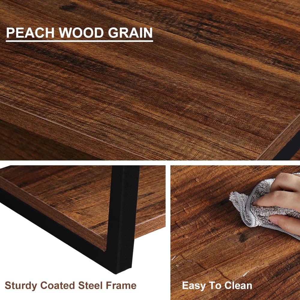 LUCKUP Floating Wall Shelves - Wall Mounted Wood AV Media Stand with 3 Shelves & Reinforced Steel Frame - Perfect for Home Theater, Living Room Entertainment Center & Bedroom Storage