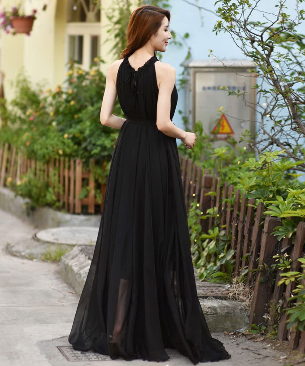 MedeShe Women's Floral Chiffon Maxi Dress - Elegant Beach Bridesmaid Sundress for Holiday & Summer Vacations | Perfect for Weddings, Parties & Casual Outings