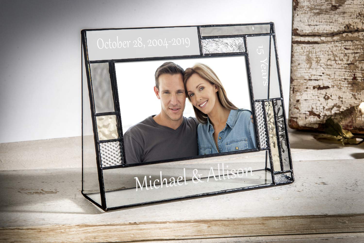 Personalized Anniversary Photo Frame for Couples - Engraved Glass 4x6 Keepsake for Wedding Gifts & Home Decor