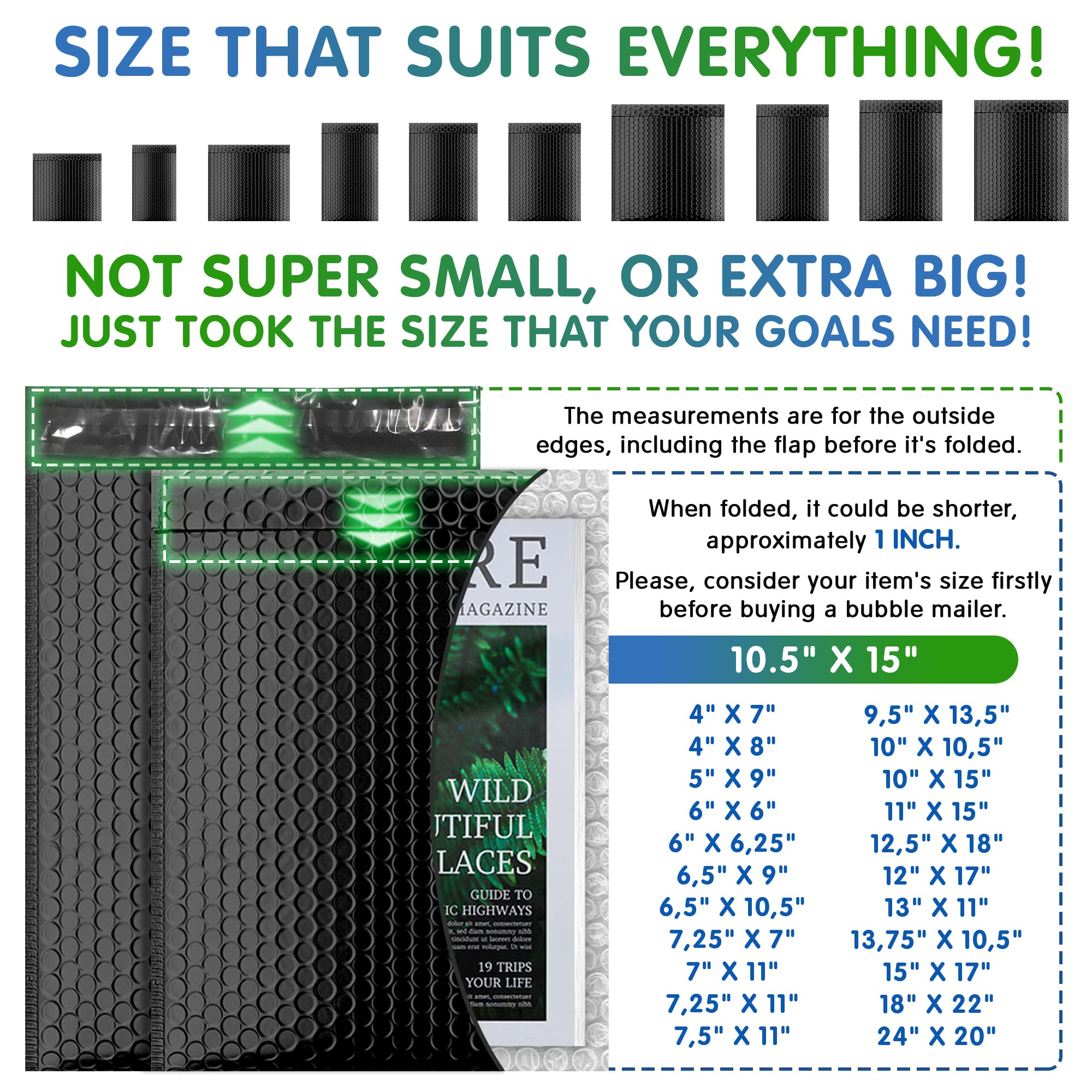Black Poly Bubble Mailers Self Seal, 10.5 x 15 Inch - 160 Pack Bubble Shipping Envelopes | Durable Waterproof Padded Mailing Bags for Ecommerce, Amazon FBA, eBay & USPS Shipping | Perfect for Small Business, Online Sellers & Package Protection