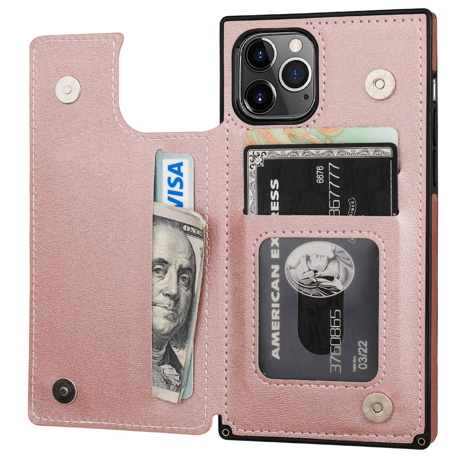 Premium PU Leather iPhone 11 Pro Wallet Case with Card Holder & Kickstand - Magnetic Closure, Shockproof Protection for 5.8