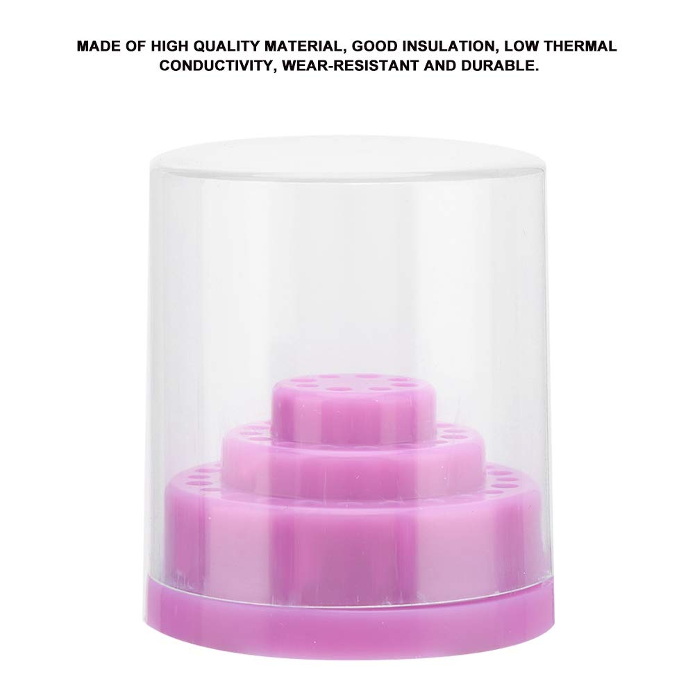 48-Slot Clear Acrylic Nail Drill Bit Case Holder with Cover - Professional Manicure Tool Organizer & Display Stand for Nail Technicians - Perfect for Salon, Home Use & Travel Storage