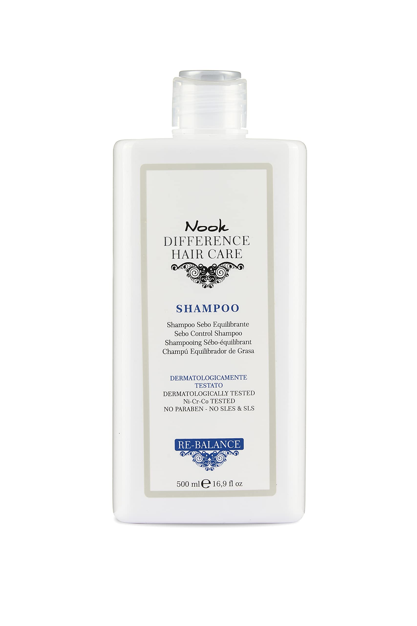Nook Re-Balance Shampoo 500ml - Natural Hair Care for Oily Scalp & Volume Boost - Perfect for Daily Use & Color-Treated Hair