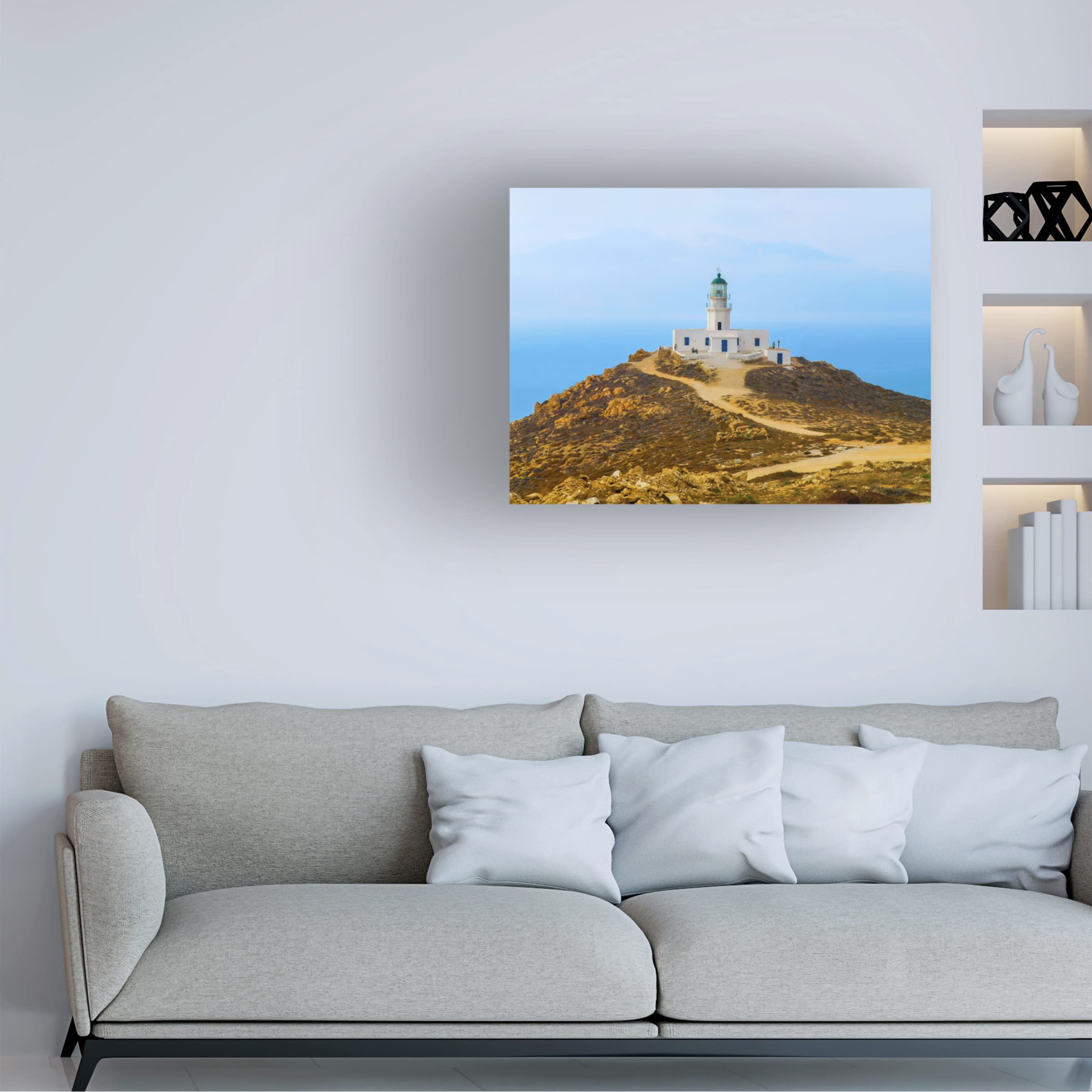 Trademark Fine Art 'Lighthouse' Canvas Wall Art by Ben Heine - Coastal Decor for Living Room, Bedroom & Office