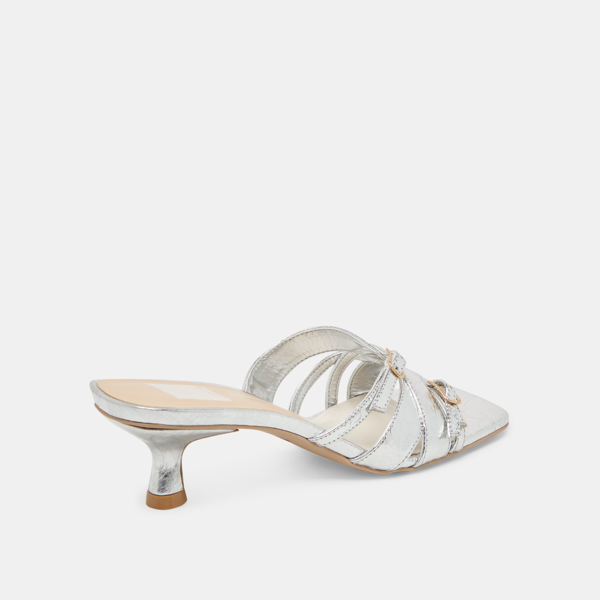 BRYANT Women's Silver Distressed Leather Heels - Stylish High Heel Pumps for Party, Wedding & Evening Events