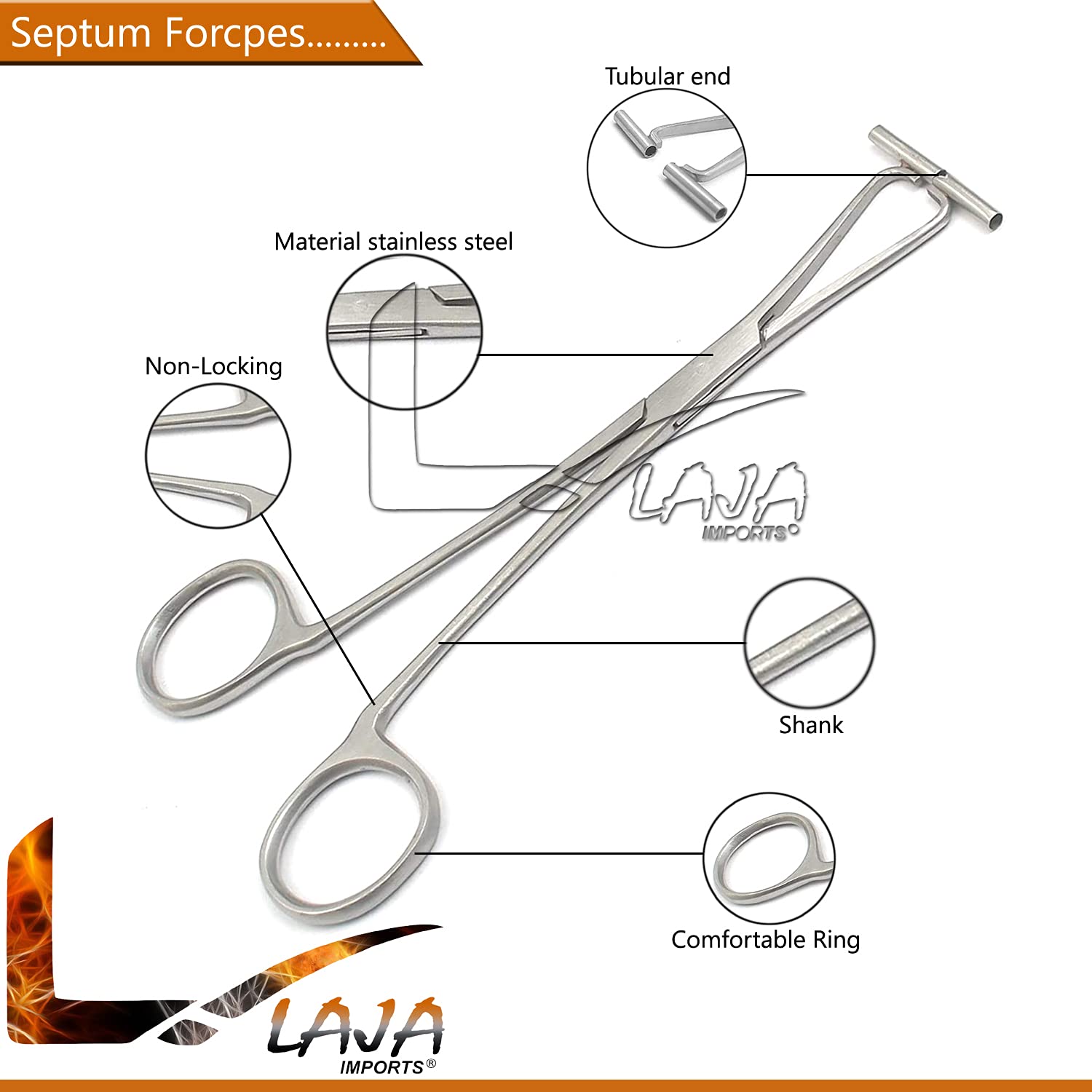 Non-Locking Septum Forceps - Professional Nose & Tongue Piercing Clamp Tool for Tattoo & Body Jewelry - Perfect for Piercing Studios & DIY Enthusiasts