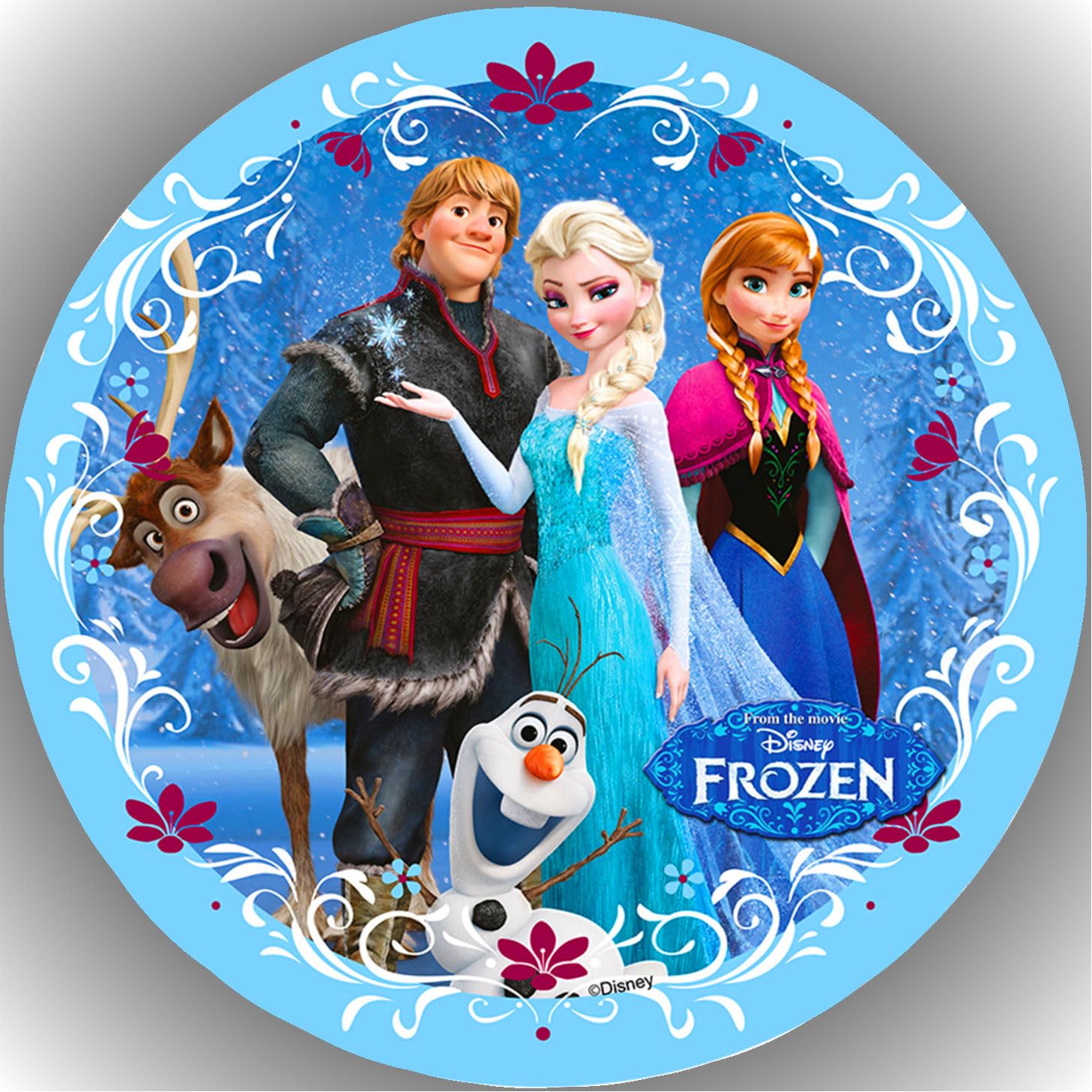 Edible Frozen Anna and Elsa Cake Topper - 20cm Sugar Picture for Fondant Cakes | Perfect for Birthday Parties, Baby Showers & Disney Themed Celebrations