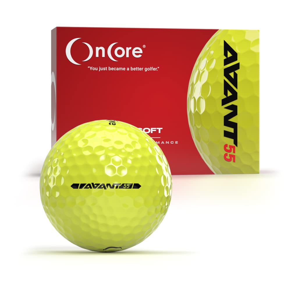 ONCORE GOLF Avant 55 Premium Golf Balls - 12 Pack | Award-Winning Performance & Exceptional Value for Distance & Control | Perfect for Recreational Golfers & Driving Range Practice