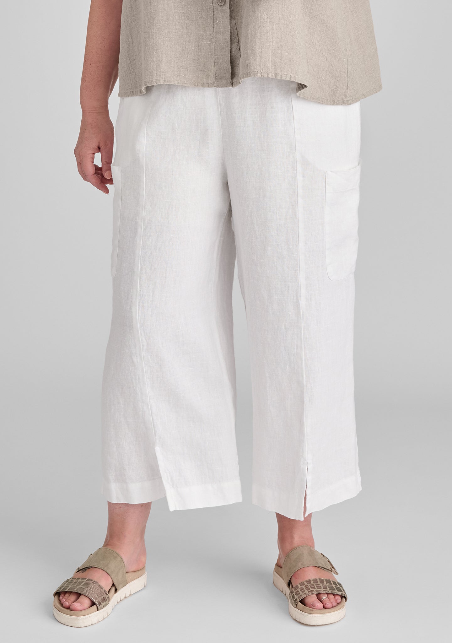 Modern Linen Pants for Women - Comfortable Elastic Waist Casual Pants - Perfect for Summer, Travel, and Relaxing at Home