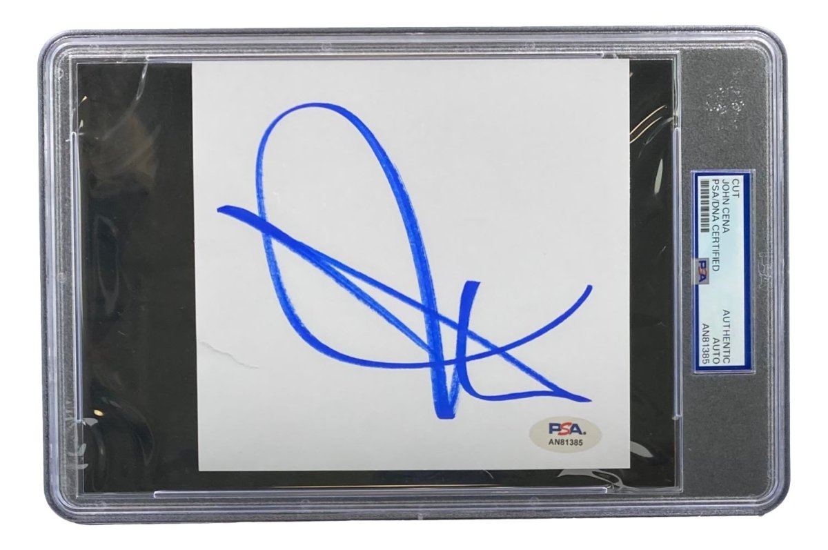 John Cena Autographed WWE Trading Card - PSA Certified Slabbed Cut Signature AN81385 | Collectible Memorabilia for Wrestling Fans & Sports Enthusiasts