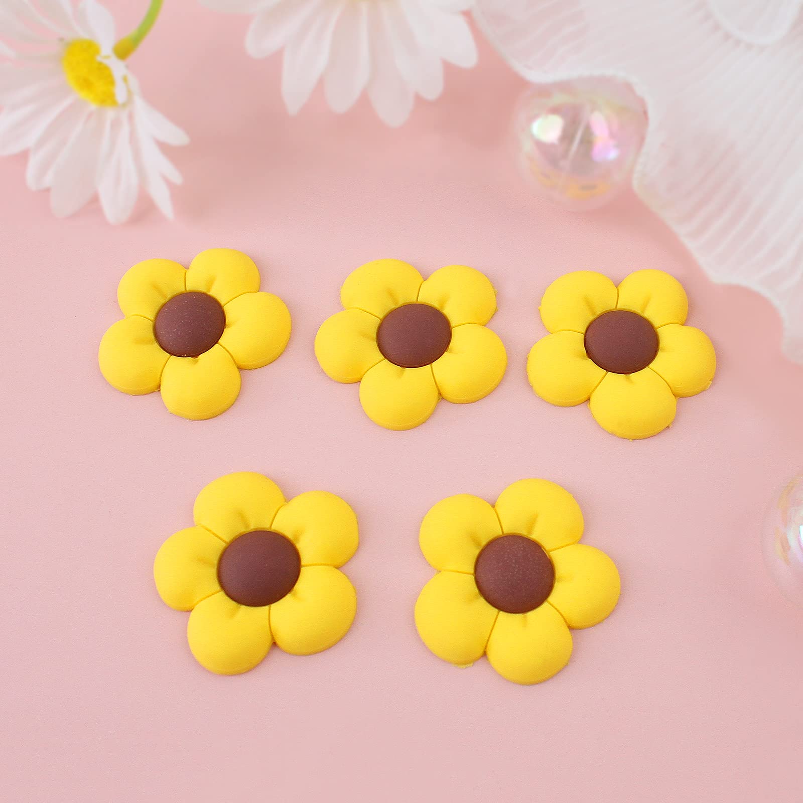 25 Pack Sunflower Cupcake Toppers - Floral Party Decorations for Birthday, Baby Shower & Wedding - Non-Edible Cake Decor Picks for Spring & Summer Events