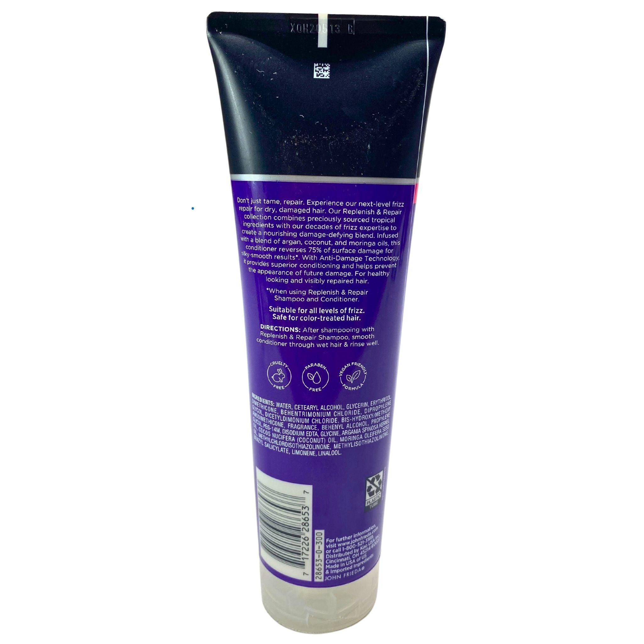 John Frieda Frizz Ease Replenish & Repair Nourishing Conditioner 8.45 FL OZ (50 Pack) - Hydrating Hair Treatment for Dry, Damaged Hair - Perfect for Salons & Home Hair Care
