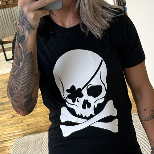 Shamrock Skull Graphic T-Shirt - Unisex Cotton Tee for St. Patrick's Day & Casual Wear | Irish Pride & Skull Lover Apparel