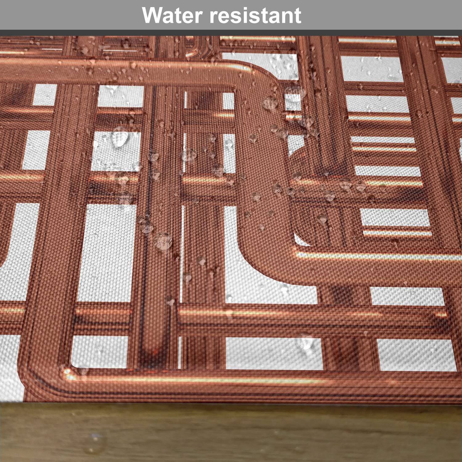 Ambesonne Industrial Placemats Set of 4 - Knot Complex Design with Entangled Lines, Hardware Industry Art, Washable Fabric Dining Table Mats, Standard Size (12x18 Inches), Umber White - Perfect for Modern Kitchens, Restaurants & Industrial-Themed Decor