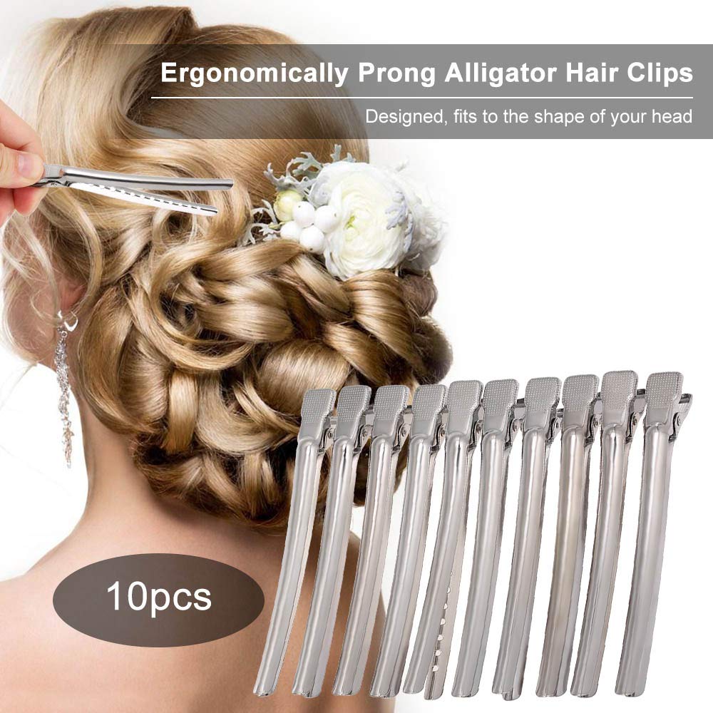 POOWE Small Metal Alligator Hair Clips - Flat Single Prong Barrette for DIY Hair Bows & Accessories | Durable Steel Hair Clips for Women & Girls | Perfect for Styling, Crafting & Gift Giving