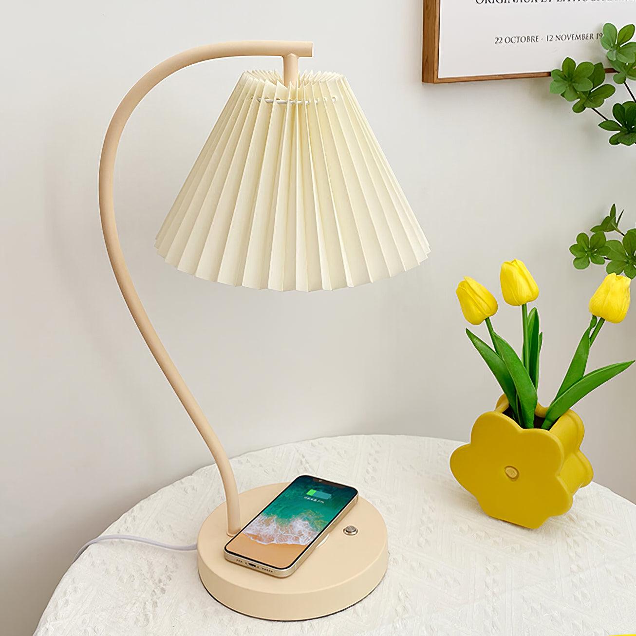 Elegant Crescini Pleated Table Lamp - Modern Home & Office Lighting - Perfect for Bedroom, Living Room, and Workspace Decor