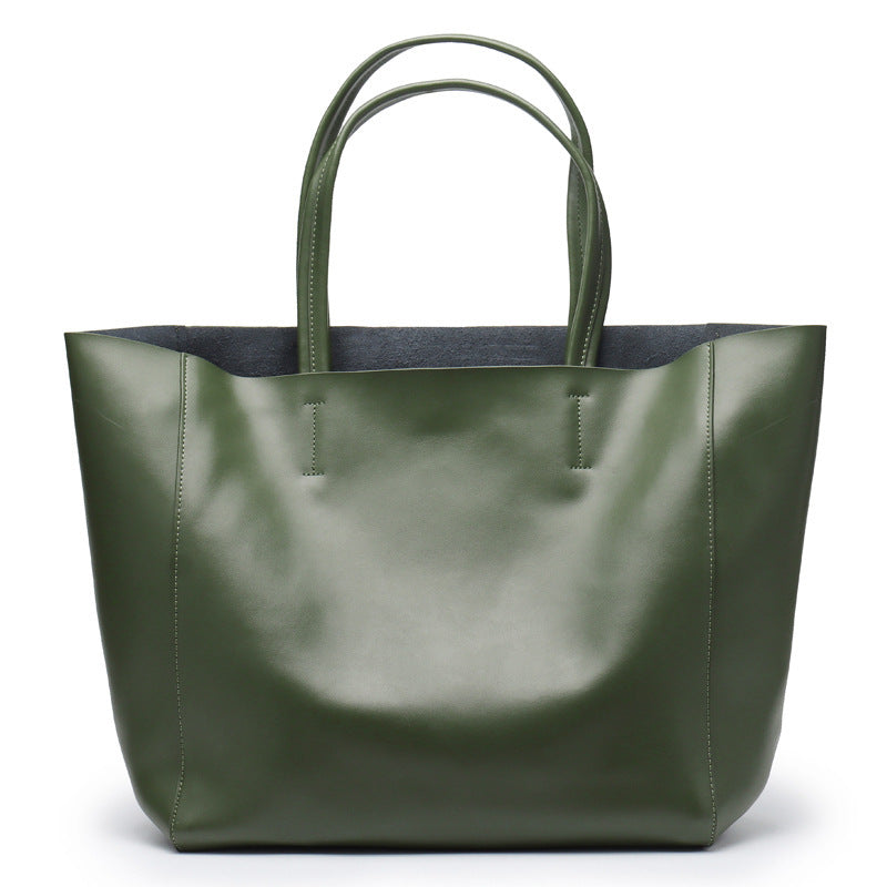 Premium Genuine Leather Large Capacity Tote Bag for Women - Stylish & Durable Shopping Shoulder Bag - Perfect for Work, Travel, and Everyday Use