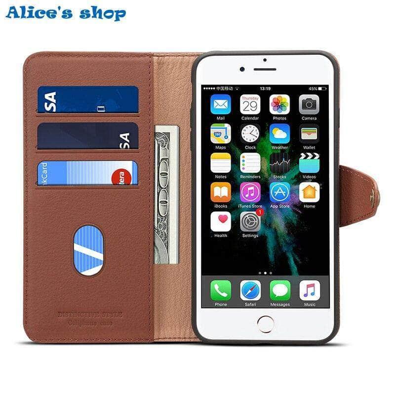 Premium Genuine Leather Wallet Case for iPhone SE 2020 - Soft Touch Luxury Protection | Perfect for Business, Travel & Everyday Use