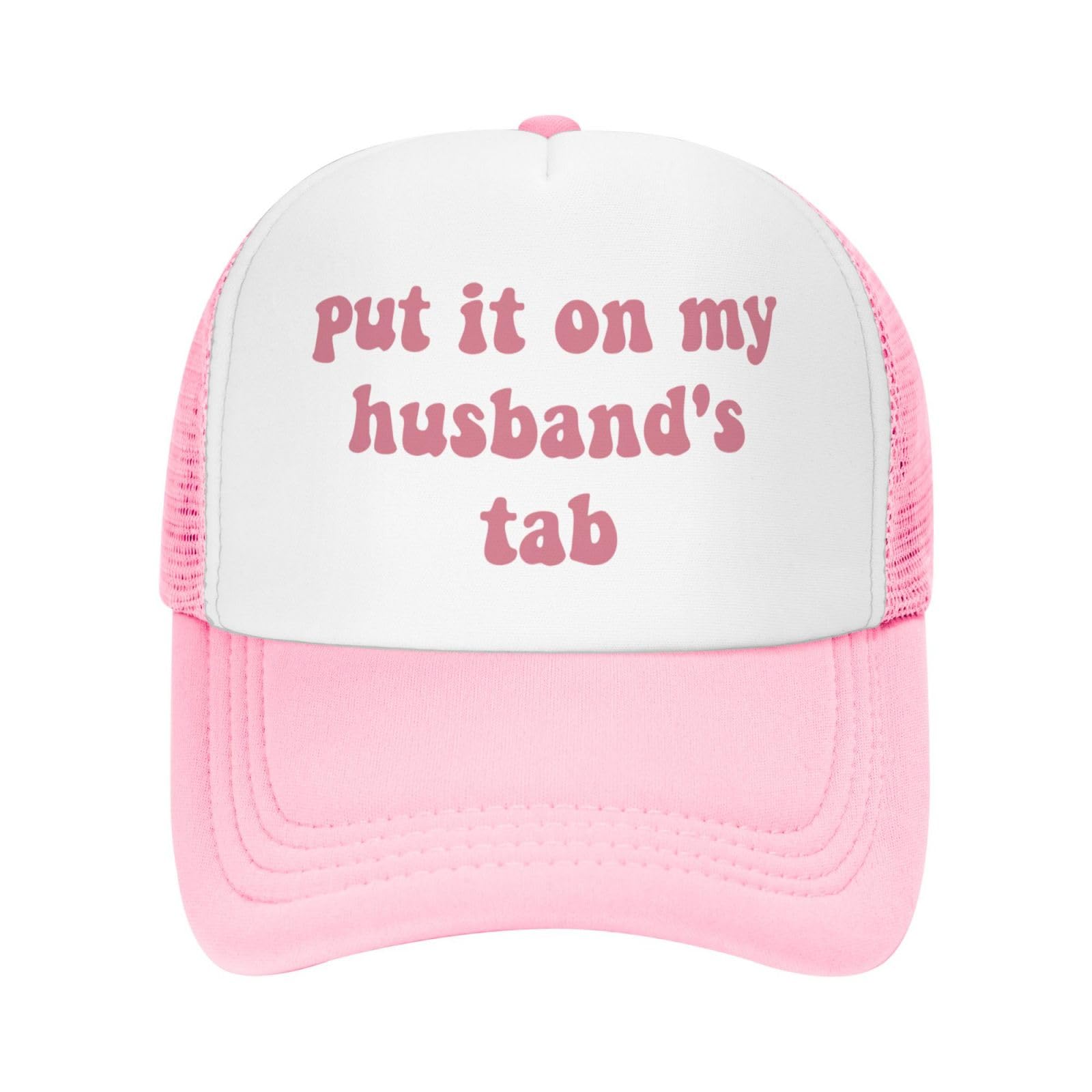 Funny Trucker Hats for Men & Women - 'Put It On My Boyfriends Tab' Novelty Gift - Pink Baseball Cap for Couples, Best Friend Gifts - Perfect for Date Nights, Parties & Humorous Outings