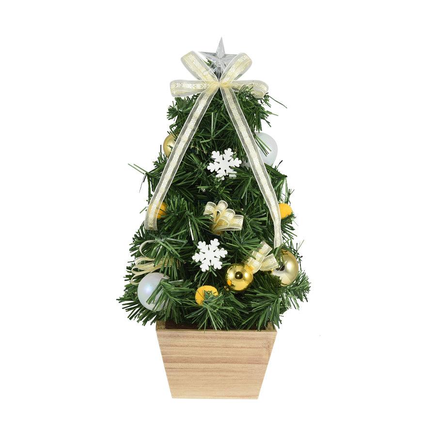 ELITE LED Table Top Mini Christmas Tree 40cm Gold - Perfect for Holiday Home Decor, Office Desk, and Festive Party Centerpiece