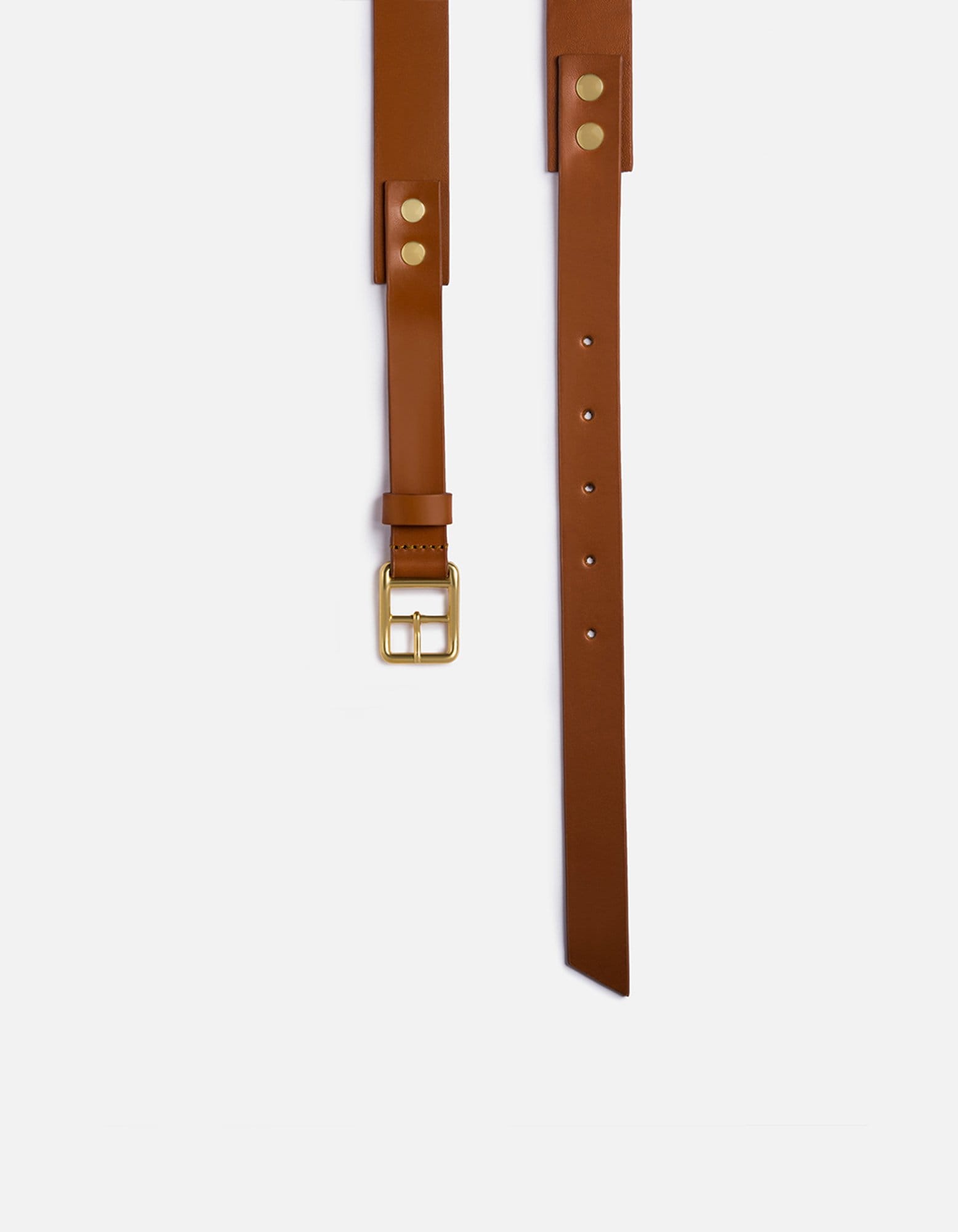 Slim Leather Belt for Women - Genuine Cognac Brown Skinny Strap - Perfect for Office, Casual Wear & Jeans