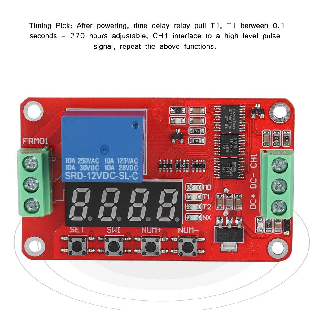 FRM01 Multifunction Infinite Loop Timing Relay - Self-Locking Cycle Timer Module for Automation & Delay Control | Perfect for Industrial Equipment, Home Automation, and DIY Electronics Projects