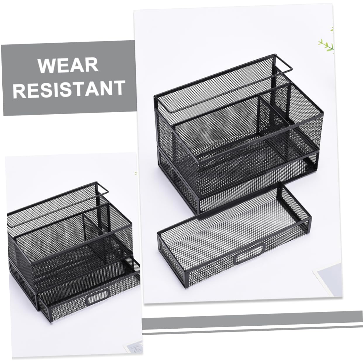 Stainless Steel Mesh Desk Organizer - Metal Pencil Holder & Office Supplies Storage Basket for Home, Office, School (Perfect for Organizing Pens, Markers, Scissors & Stationery)