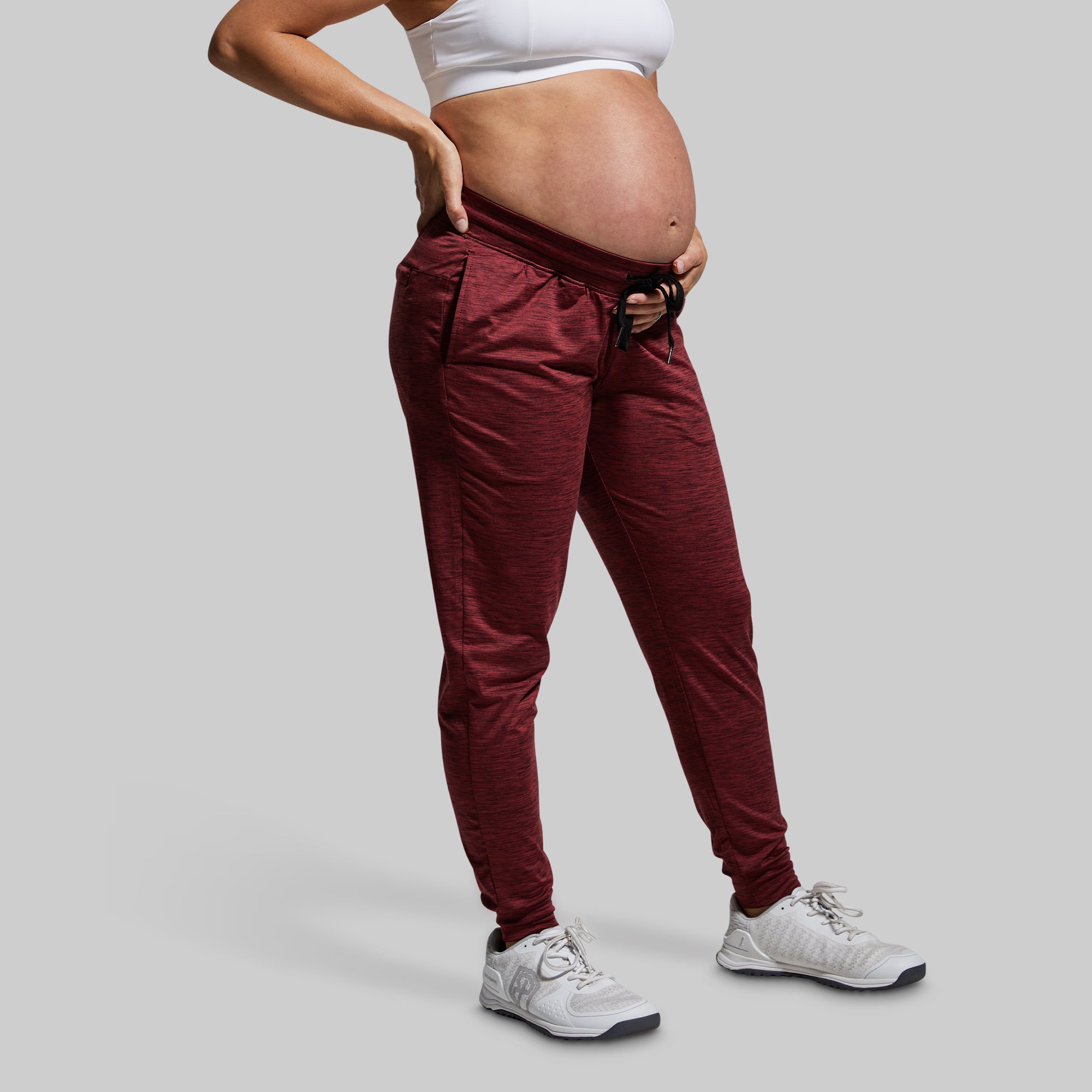 Comfortable Maternity Joggers for Rest & Relaxation - Soft Athleisure Pants for Pregnant Women (Maroon) - Perfect for Lounging, Yoga & Everyday Wear