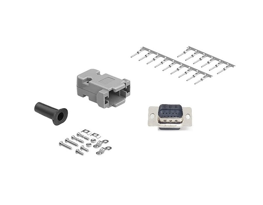 High Density DB15 Male Crimp Type Unshielded Plastic Hood Connector - Durable VGA Monitor Adapter for Computer, Gaming & AV Equipment Connections