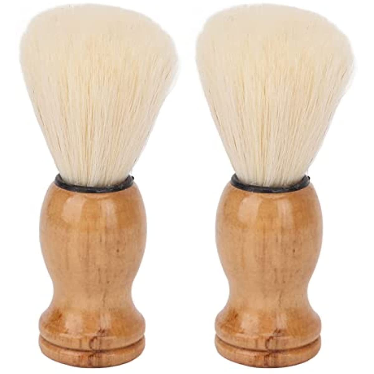2pcs Wooden Handle Shaving Brush Set for Men - Handmade Badger Hair Shaving Brush for Face Care & Beard Lathering - Perfect for Travel, Home & Barber Shop Use