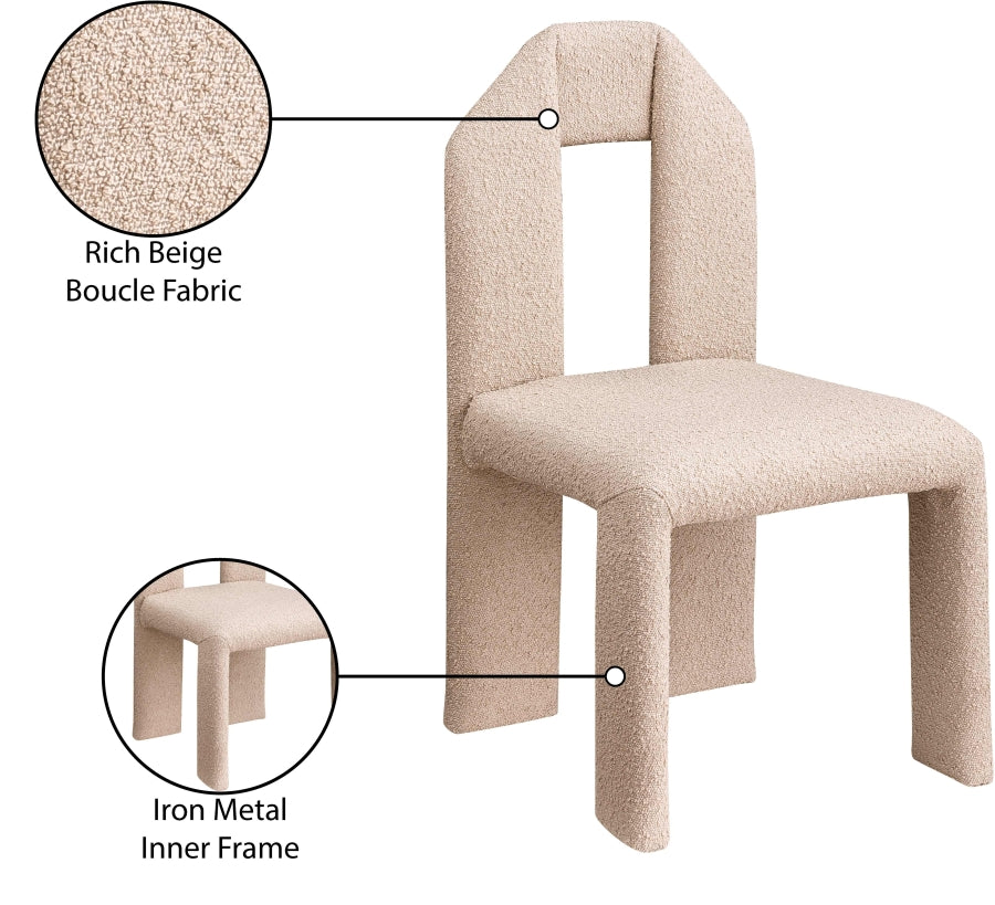 Bennett Boucle Fabric Dining Chair - Modern Upholstered Accent Chair for Dining Room, Kitchen, or Office - Comfortable & Stylish Seating for Home Decor