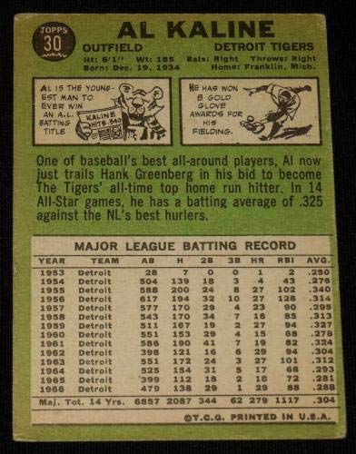 1967 Topps #30 Al Kaline Autographed Baseball Card PSA Graded - Detroit Tigers Memorabilia for Collectors & Sports Fans (Perfect for Display Cases, Man Caves, and Baseball Collections)