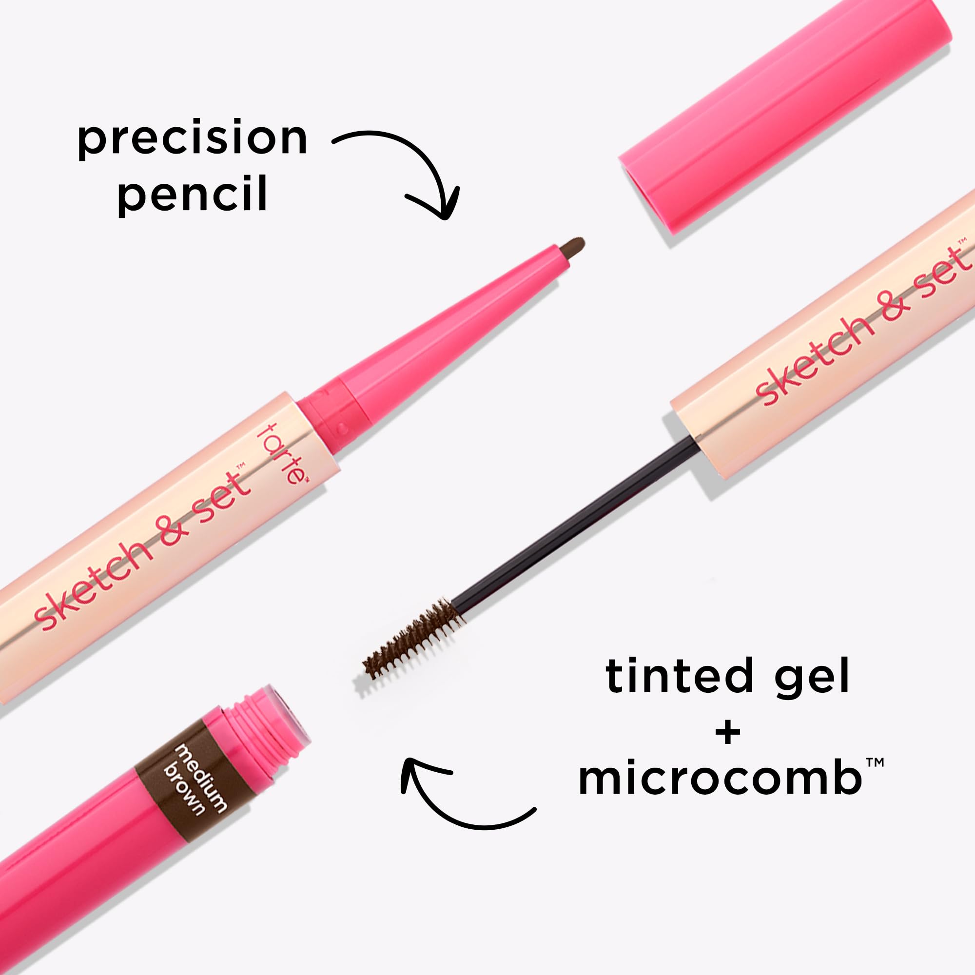 Tarte Big Ego Sketch & Set Brow Pencil with Tinted Gel – Natural Eyebrow Filler for Defined, Long-Lasting Brows – Perfect for Everyday Makeup & Professional Looks