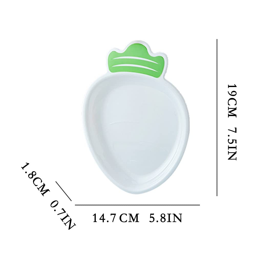 TOMYEUS 4-Piece White Carrot-Shaped Salad Bowls - Snack Plates for Fruits, Candy, Nuts & Dried Fruits | Perfect for Home, Restaurant & Party Serving | Microwave & Dishwasher Safe Small Bowls