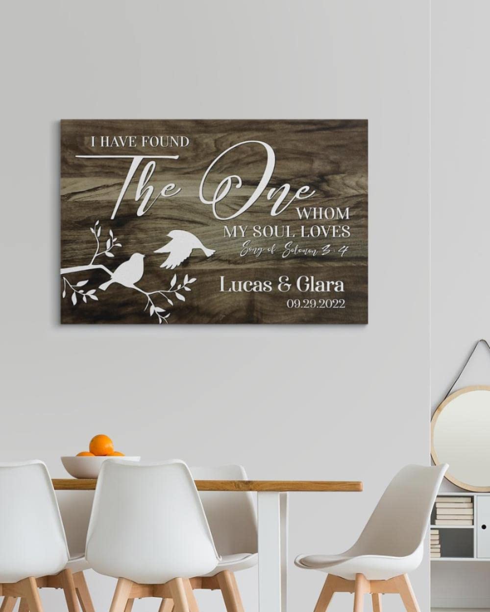 Personalized 'I Have Found The One Whom My Soul Loves' Jesus Wall Art - Custom Christian Canvas Prints for Home & Church Decor - Meaningful Horizontal God Art for Bedroom, Living Room & Worship Spaces