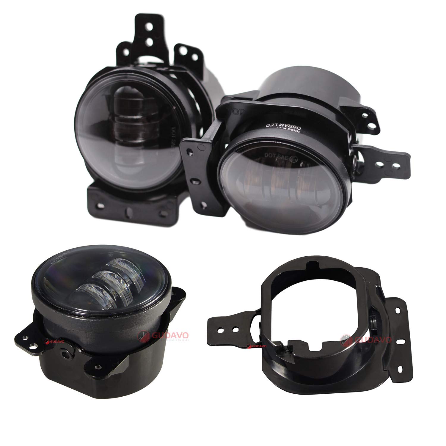 4 Inch LED Fog Lights for Jeep Wrangler JL/JLU (2018-2023) - Compatible with Sport, Rubicon & Sahara Models - Waterproof Round Fog Lamps with Mounting Brackets - Perfect for Off-Roading, Night Driving & Extreme Weather Conditions